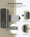 No Drill Door Mount For Video Doorbell SE Ultra Pro on door, aluminum alloy bracket, fits doors 0.82 to 2.08 inches, anti-theft security