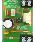 2.75 Inch Track Mount DC Power Supply With 24 VAC Input And 1.5-28 VDC Output, showing circuit board and connectors