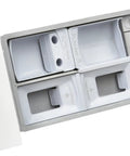 Side view of Replacement Dispenser Drawer For Laundry Machines Model 137440406 Premium OEM Replacement Part with compartments visible