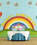 12 Sets Hot Air Balloon Tissue Paper Craft Kit Party Centerpieces with colorful lanterns and cake on table in birthday setup.