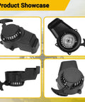 Alloy Recoil Pull Starter For SYX Moto 50cc Dirt Bike And 47cc 49cc 2 Stroke ATVs, aluminum body, close-up views.