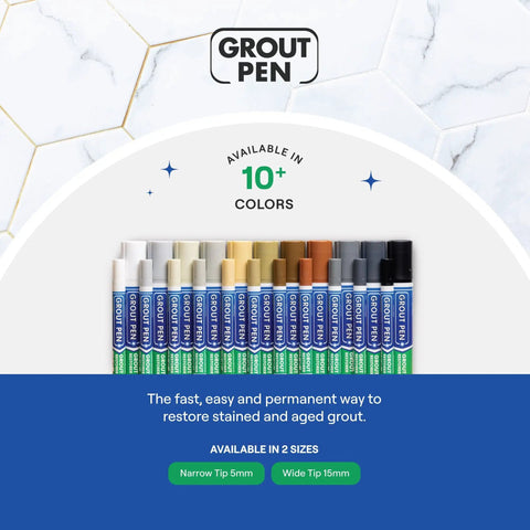 Grout Pen Tile Marker For Waterproof Grout Paint And Sealer In Winter Grey No Scrub Needed With Narrow 5mm Tip 3 Pack