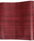 Self Adhesive Peel And Stick Wood Grain Wallpaper For Kitchen Counters And Tables With Slick PVC Backing showing rich brown wood texture.