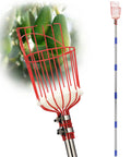 Adjustable Fruit Picker Pole With Basket And Claw 35 To 65 Inch Reach Easy Tree Harvest For Avocado Apple Orange Lemon Pear Mango Grapefruit