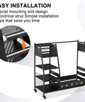 Heavy Duty Golf Bag Organizer Rack For Garage Storage Fits Two Golf Bags And Clubs, Durable Steel Stand With Powder Coated Finish