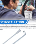 Person installing 12G 205mm Bicycle Spokes Set For All Wheel Types Ride Ready Universal Carbon Steel Galvanized Spokes