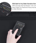 Testing resistivity of the Premium Pro Grade ESD Safe Soldering Mat Kit With Wrist Strap And Grounding Plug For Electronics Repair.