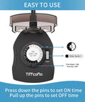 Dual Grounded Outdoor Timer Outlet With 24 Hour Mechanical Dial And Repeating On Off Schedule For Pool Pump And Outdoor Lights Waterproof