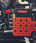 Fifteen Piece Nickel Brass Location Fix Pin Screws Lock Tight On Camera Quick Release Cheese Plates And Top Handles For A Clutch Shooting Rig Setup No Sweat mounted on ARRI camera, showing wiring and accessory connections.