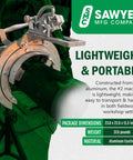 Open Frame Pipe Saddle Cutter For Beveling Torch Guide Features Quick Swap Three Size Spacers For 6 To 12 Inch Line Pipe Weld Prep with aluminum body