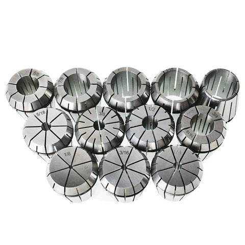 ER40 Spring Collet Set 1/8 To 1-1/8 Inch Carbon Steel CNC Workholding Kit, 12 Pack, precision grip tooling displayed in full set