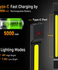 Underhood Work Light With 2600 Lumen Brightness And 5000mAh Rechargeable Battery, LED light bar with Type-C charging port.