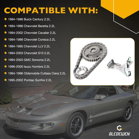 2.2L Timing Chain Kit With Sprocket For 1994 to 2003 GM 2.2L OHV Engines compatibility listed with car image