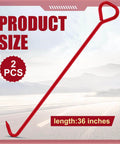 Heavy Duty Manhole Cover Hook 36 Inch With Five Eighth Inch Hex Alloy Steel Lifter and Inline Handle, two-piece set.