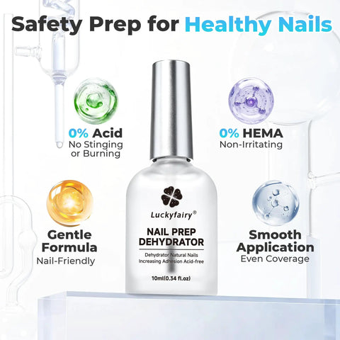 Oil Free Nail Prep Dehydrator For Press Ons Gel Polish Acrylic Or Natural Nails With One Second Air Dry Acid Free And HEMA Free Formula