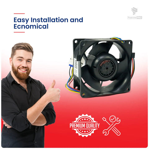 DIY Friendly Evaporator Fan Motor Replacement for GE Refrigerator WR60X26866 with thumbs-up and premium quality seal