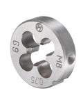 M8 x 0.75 Metric Tap and Die Kit for Thread Repair, Right Hand Tap and Die Set with Round Threading Die, metal tool close-up