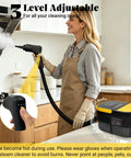 Powerful 2500W Portable Handheld Steam Cleaner With Large Capacity Tank being used by a woman for kitchen cleaning.