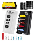 Waterproof 4 Circuit Fuse Panel, Ato Blade Fuse Block, Led Indicators, 12 Volt And 24 Volt Power For Boat Truck Rv, Slick single stud design with connectors.