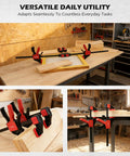 Six Inch Bar Clamp Set For Woodworking With Clamp Connector, Quick Release Bar Clamps With 150 Lbs Load on workbench