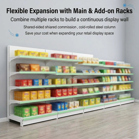 Heavy Duty Gondola Shelving Unit Built Tough As Nails For Modern Shops Featuring Adjustable Commercial Steel Retail Display Shelves With Modular Layout For Wholesale Retailers