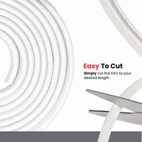 Cutting White Edge Trim Small 0.375 Inch U Height And 0.039 To 0.093 Inch Grip Range For 100 Foot Flexible Edge Channel Strip