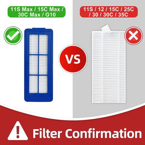 Must Have Spare Vacuum Accessories Kit For Robotic Vacuums Compatible With 11S Max 15C Max 30C Max And G15 G20 Series filter comparison