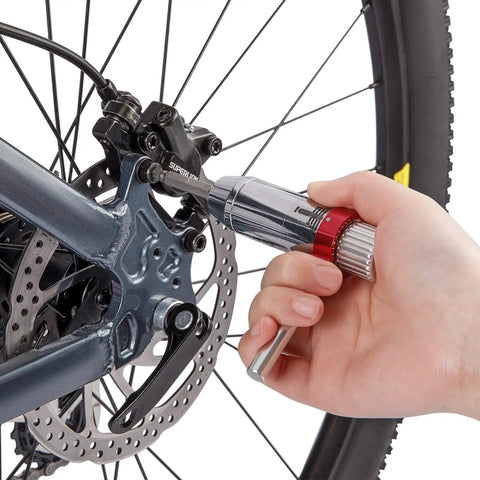 Adjustable Torque Wrench for Bikes 3 to 10 Nm Range Aluminum Alloy T Shape Handle Includes Allen Wrenches and Screwdrivers