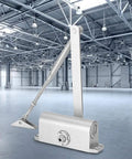 Adjustable Automatic Hydraulic Door Closer with 90 Degree Positioning in industrial setting
