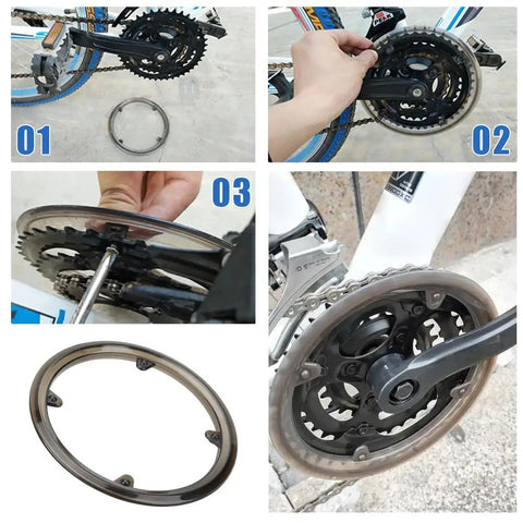 Trail Ready Bike Chain Guard And Chainring Protector Cover Black Plastic Bash Guard For Mountain Bike Sprocket Installation Steps