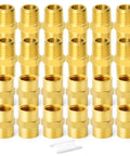 24 Brass Pipe Fittings Hex Nipple and Hex Coupler 3/8 Inch NPT Male and 3/8 Inch NPT Female Threads with Teflon tape