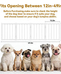 Short Dog Gate For Tiny Paws Under Fifteen Pounds With Foldable Four Panel Barrier Expands To Forty Eight Inches Wide easy doorway fit between 12-49 inches with happy small dogs