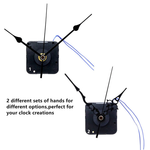 Youngtown 12888 Step Quartz Clock Movement Replacement Part With Hour Trigger Switch, two hand set options shown
