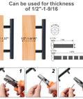 10 Pack Matte Black Stainless Steel Cabinet Pulls With 5 Inch Overall Length And 3 Inch Center To Center Hole Spacing, installation guide