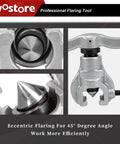 Wostore eccentric flaring tool set collage; 7 dies (3/16-3/4 in) and tube cutter for HVAC, 45-degree flare