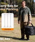 Man holding Golabs carry bag for Smokeless Wood Burning Stove 19.5 Inch Stainless Steel Portable Outdoor Heater