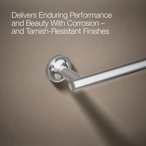 Purist 24 Inch Towel Bar Polished Chrome For A Sleek Bathroom Upgrade With Clean Architectural Lines And Durable Solid Brass Construction