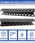 2 Pack Wall Mounted Screwdriver Organizer Set For Garage And Workshop Heavy Duty Rustproof Aluminum Tool Racks shown
