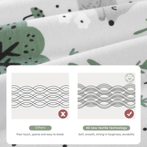 Close-up of cotton fabric for Cozy Sleeved Baby Sleep Sack For 0 To 6 Months Lightweight 0.5 Tog Wearable Blanket with texture comparison