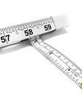 All Purpose 60 Inch Double Sided Tape Measure With Fractional Inches And Millimeter And Centimeter Readings Handy Easy Read For DIY Projects And Home Improvement, white casing and metal tab visible