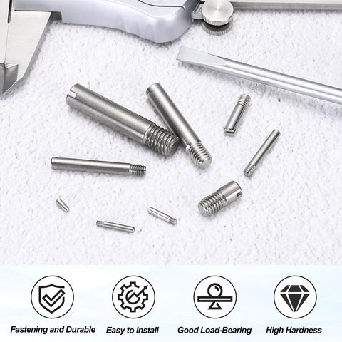 12 Pcs M6 X 12mm Slotted Cylindrical Dowel Pins 304 Stainless Steel External Thread for Furniture Installation and DIY Projects