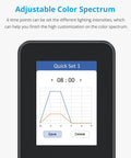 Display screen of Reef Light Controller And LED Timer For HyperReef 50 100 150 Gen 1 showing adjustable color spectrum feature.