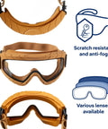 X-pect 4900 Safety Goggles With Dual Layer Lenses For Pro Grade Eye Protection Built To Last Anti Fog Anti UV ANSI Z87 1 Sand Color
