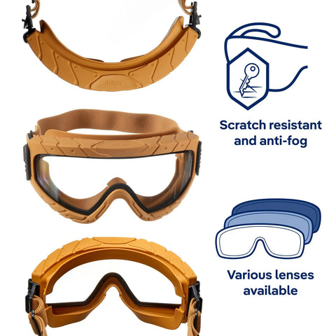 X-pect 4900 Safety Goggles With Dual Layer Lenses For Pro Grade Eye Protection Built To Last Anti Fog Anti UV ANSI Z87 1 Sand Color