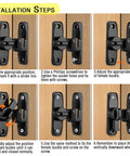 Installation steps for Heavy Duty Flip Gate Latches For Barn Doors And Garden Gates 90 And 180 Degree Anti Rust Hasps Thickened Zinc Alloy