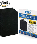 Six Pack Precut Air Purifier Filter Replacements For Honeywell HPA200 Purifiers Premium Activated Carbon Pre Filters That Help Knock Out Odors Smoke Pet Dander Cooking Fumes And Everyday Indoor Air Quality with box