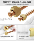 Fifty Foot Copper Line Set For Mini Split Air Conditioner And Heat Pump, Includes Three Eighths Inch And One Quarter Inch OD Pipes