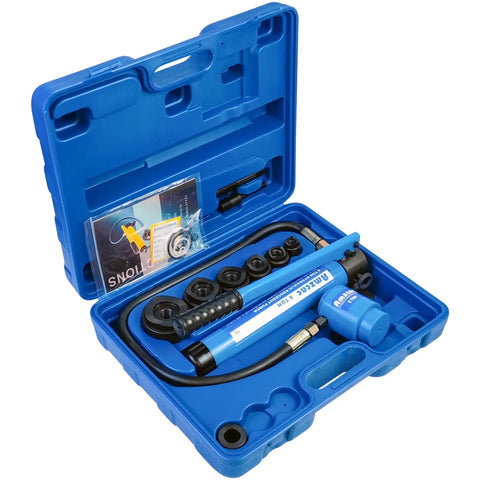 Hydraulic Knockout Punch Kit For Electrical Conduit 1/2 To 2 Inch 8 Ton Power With Alloy Steel Body Includes 6 Die Sizes
