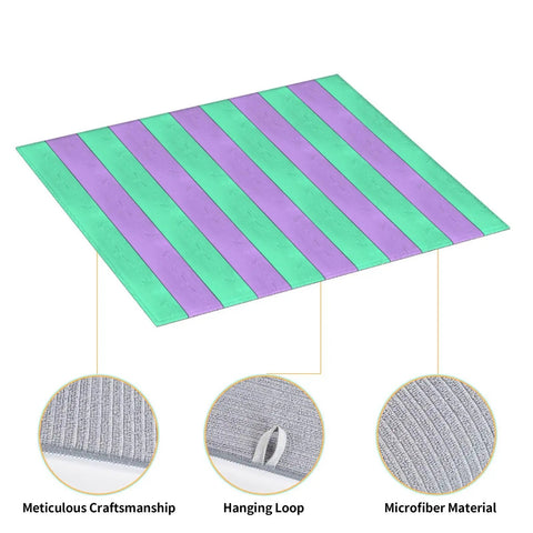 Purple Green Wood Grain Print Microfiber Dish Drying Mat For Kitchen Counter Super Absorbent And Machine Washable Dish Drying Pad
