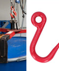 Heavy Duty Alloy Steel Eye Crane Safety Hook For Stable Lifting 1 Ton Load With Reinforced Eye And Anti Crack Design next to blue drum